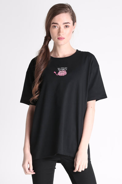 Boyfriend Fit Tee With Embroidery