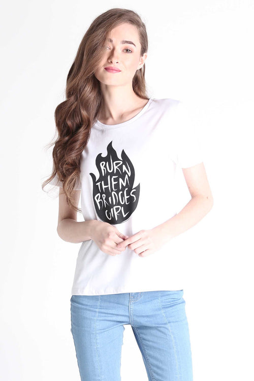 Semi Fit Tee With Graphic Print