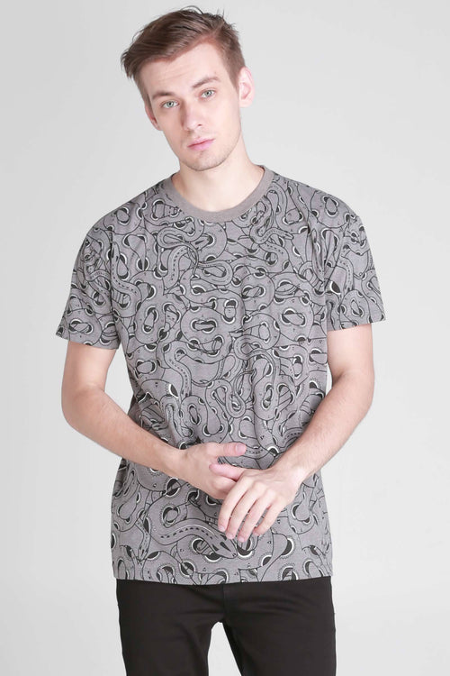 Relaxed Fit Tee With All-Over Print