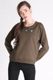 Relaxed Fit Pullover With Embroidery