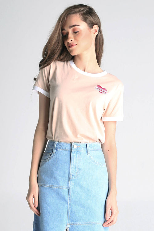 Semi Fit Tee With Embroidery