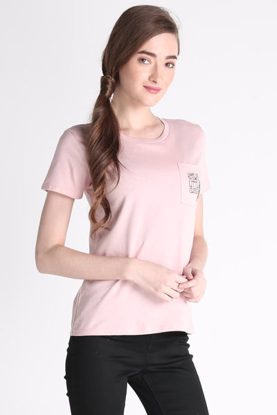 Relaxed Fit Tee With Pocket Embroidery