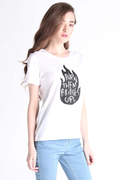 Semi Fit Tee With Graphic Print