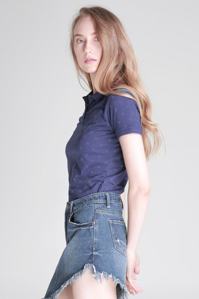 Semi Fit Polo Shirt With All-Over Print