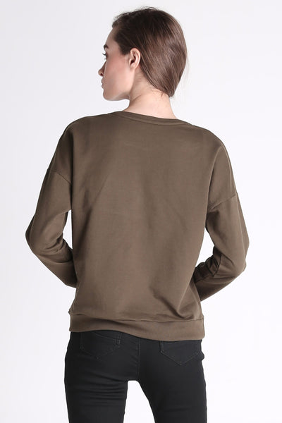 Relaxed Fit Pullover With Embroidery