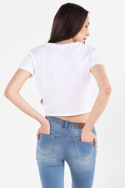 Mid Length Top With Tie Front Detail