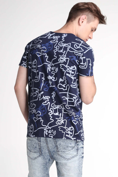 Relaxed Fit Tee With All-Over Print