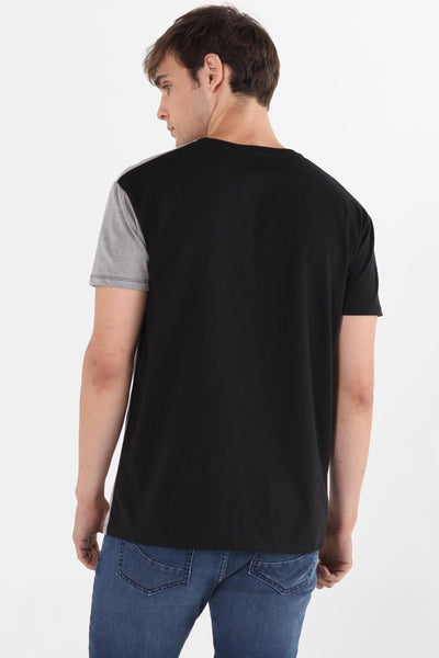 Relaxed Fit Tee With Cut & Sew Panel