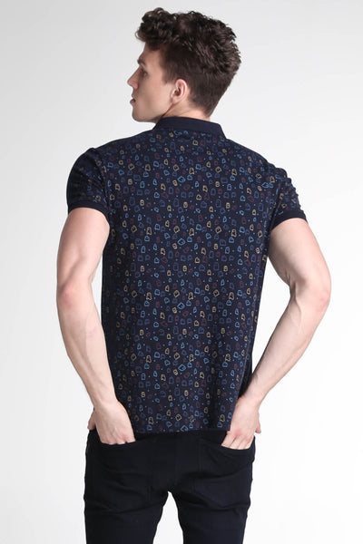 Polo Shirt With All-Over Print