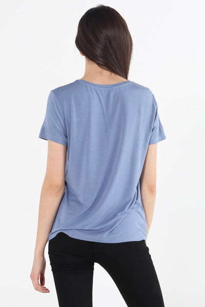 Long Line Tee With Zipper Detail