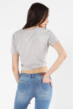 Mid Length Top With Tie Front Detail