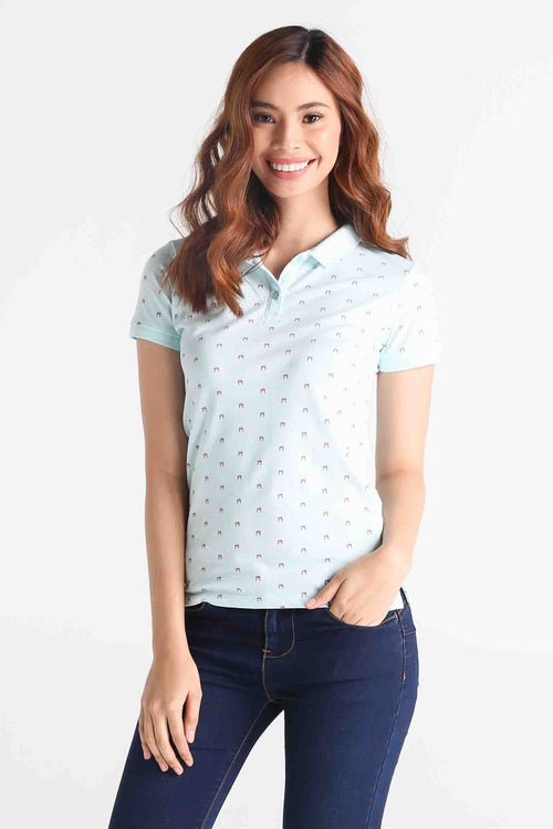 Semi Fit Polo Shirt With All-Over Print