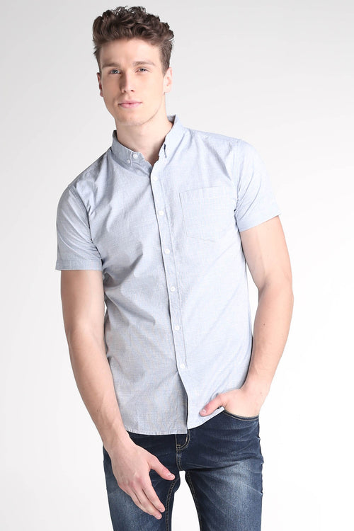 Dobby Shirt With Button-Down Collar