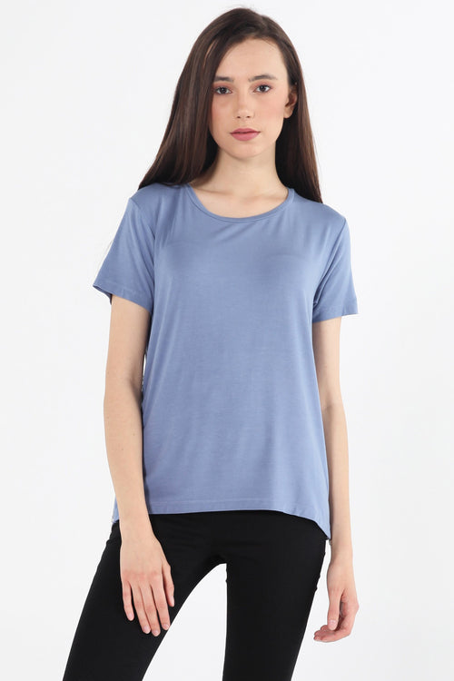 Long Line Tee With Zipper Detail