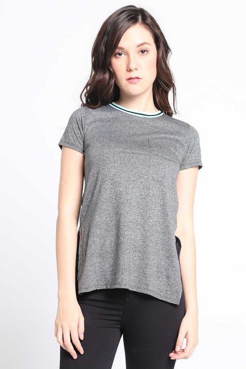 Longline Tee With Side Slit