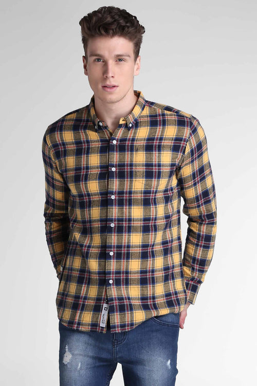 Flannel Shirt With Button-Down Collar