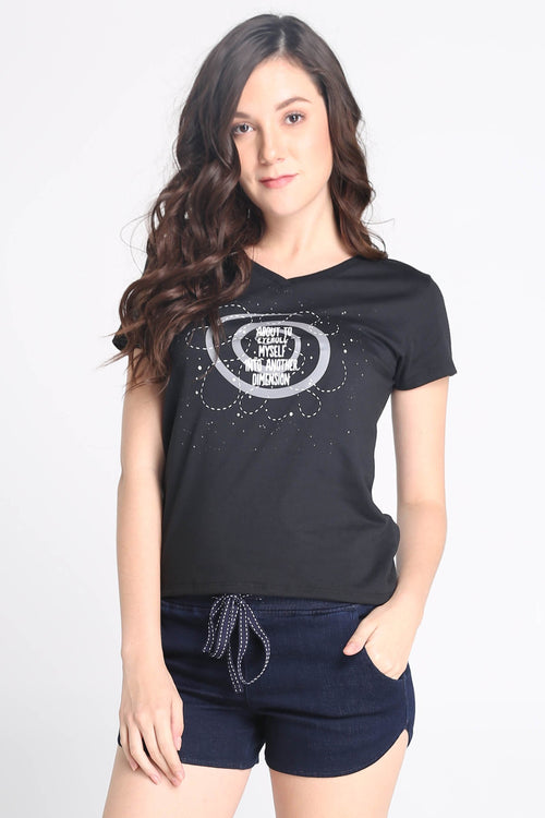 Semi Fit Tee With Graphic Print