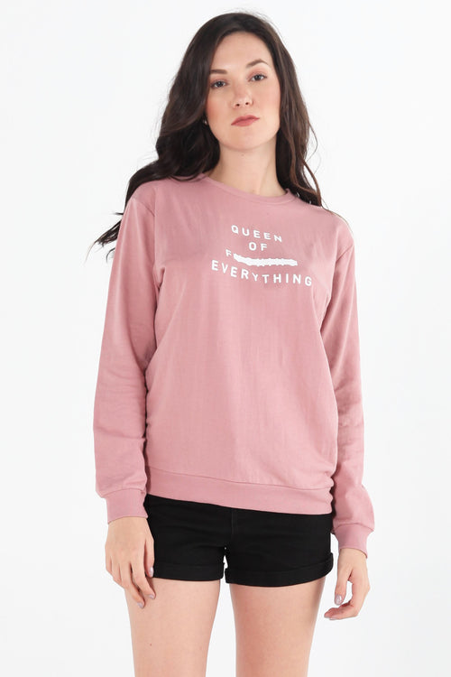 Boyfriend Fit Pullover With Graphic Print