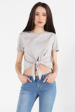 Mid Length Top With Tie Front Detail