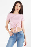Mid Length Top With Tie Front Detail