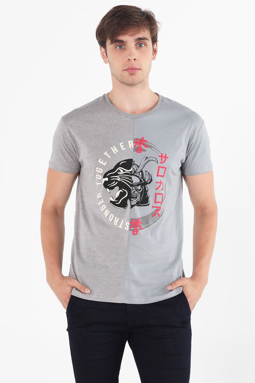 Relaxed Fit Tee With Cut & Sew Panel