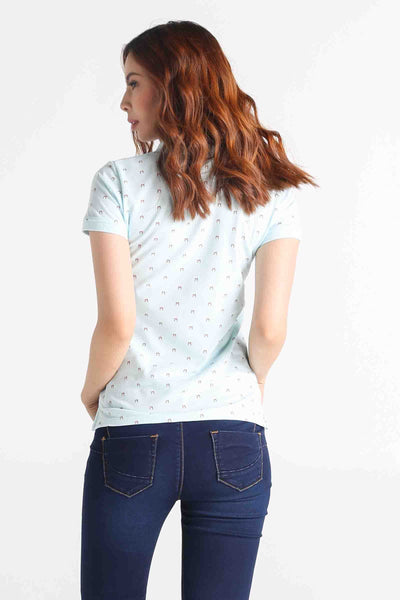 Semi Fit Polo Shirt With All-Over Print