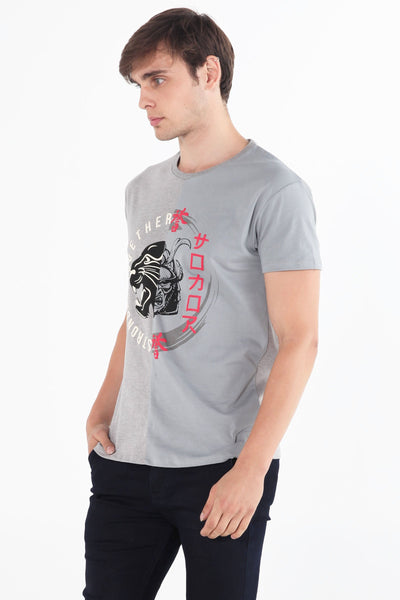 Relaxed Fit Tee With Cut & Sew Panel