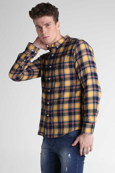 Flannel Shirt With Button-Down Collar