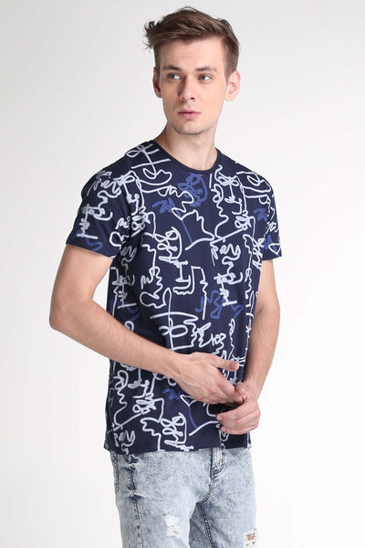 Relaxed Fit Tee With All-Over Print