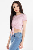 Mid Length Top With Tie Front Detail