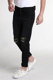 Carrot Fit Jeans With Ripped And Repaired Detail