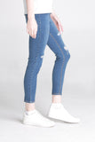 High Waist Skinny Jeans With Distressed Effect