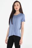 Long Line Tee With Zipper Detail