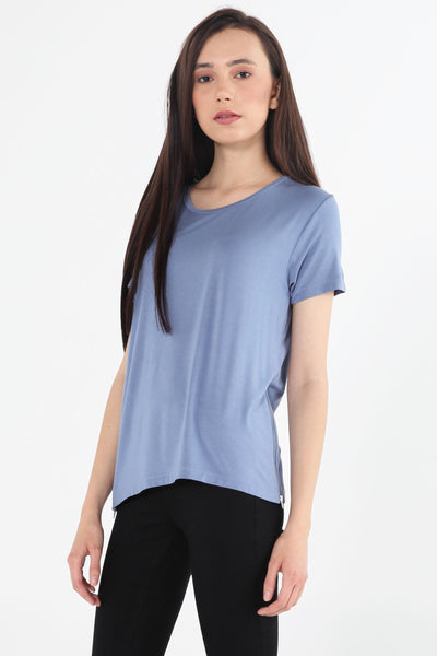 Long Line Tee With Zipper Detail