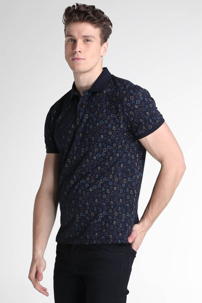 Polo Shirt With All-Over Print