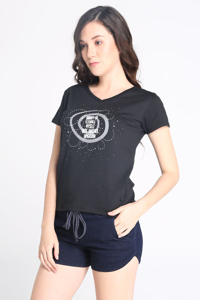 Semi Fit Tee With Graphic Print
