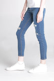 High Waist Skinny Jeans With Distressed Effect
