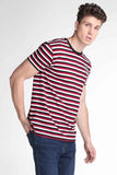 Striped Relaxed Fit Tee With Embroidery