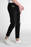 Carrot Fit Jeans With Ripped And Repaired Detail