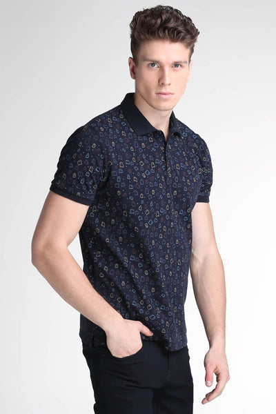 Polo Shirt With All-Over Print