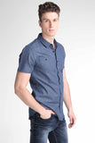 Chambray Shirt With All-Over Print