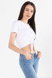 Mid Length Top With Tie Front Detail