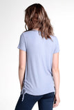 Ribbed Longline Tee With Side Slit Lace