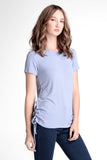 Ribbed Longline Tee With Side Slit Lace