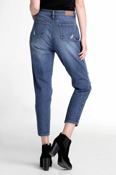 Vintage Slim Jeans With Distressed Detail