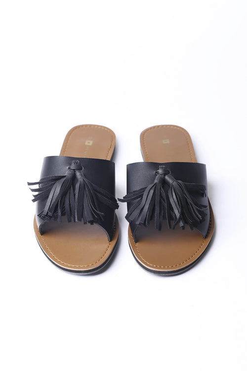 Ladies' Synthetic Leather Sandals With Tassels