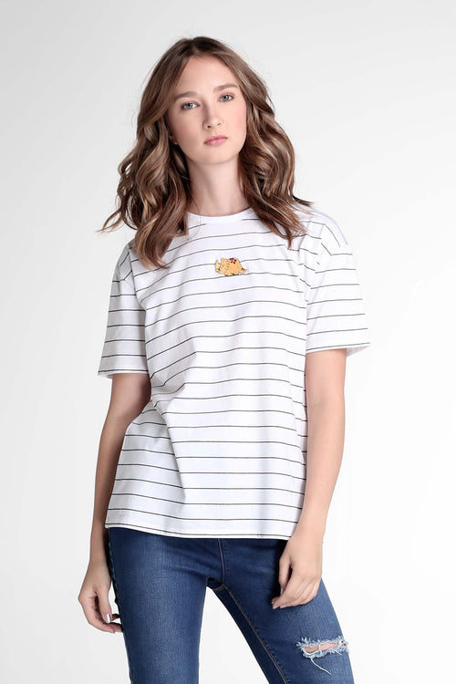 Boyfriend Fit Tee With Embroidery