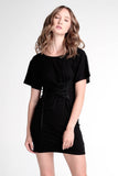 Ribbed Dress with Corset Detail