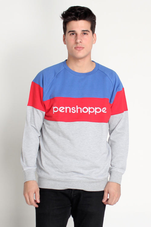 Penshoppe Old School - Relaxed Fit Pullover With Color Blocking