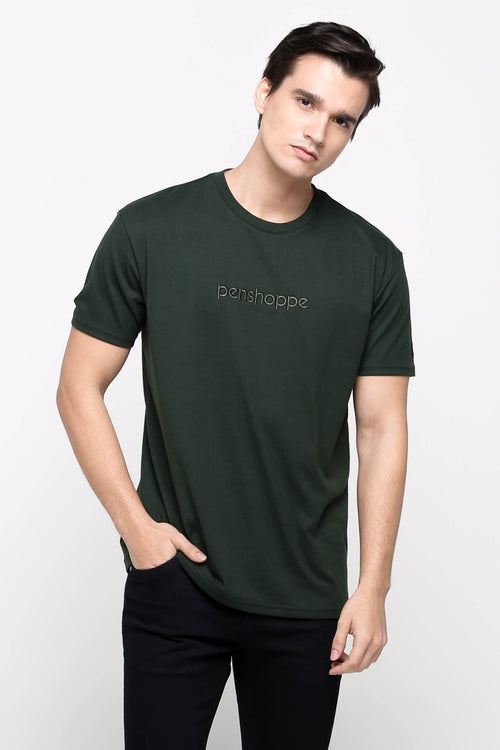 Penshoppe Old School - Relaxed Fit Tee With Embroidery